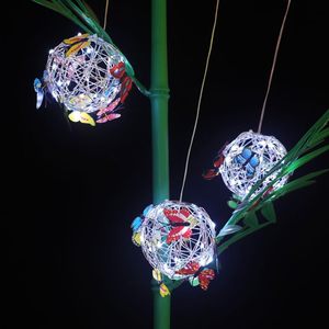 Guirlandes de fleurs décoratives de <span class=keywords><strong>jardin</strong></span> imperméables, plantes, lampes à globe suspendues à LED, boules lumineuses à LED, lumières papillon, lumières solaires d'extérieur - Product Image 3