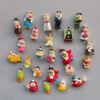 Aimants de réfrigérateur en résine, style japonais, chat et villes chinoises, forte adhérence, autocollants magnétiques DIY pour tableaux d'affichage