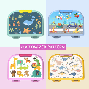 Boîte à lunch pour enfants en plastique sans Bpa personnalisée une serrure logo pp récipient de stockage de préparation de repas avec poignée - Product Image 5