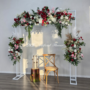 Arche de mariage artificielle à motif floral, décoration de scène, fond de scène moderne de haute qualité, arrangement de fleurs en soie - Product Image 3