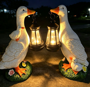 Lampes solaires étanches IP65 en forme de canard, mignonnes sculptures d'oiseaux en polyrésine pour la décoration extérieure de patio, jardin et allée - Product Image 5