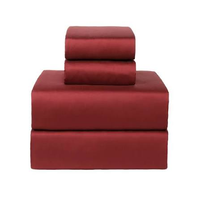 Tissu satiné en bambou 100% brillant de couleur bordeaux haute densité, tissé de manière durable pour des ensembles de draps de luxe