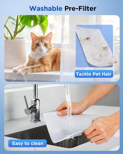 Purificador de Aire para Espacios Amplios (2200 pies cuadrados), Filtro Lavable, Sensor de Calidad del Aire PM2.5 para Hogar, Oficina y Mascotas (Blanco) - Product Image 6