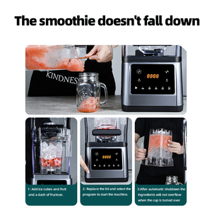 Licuadora <span class=keywords><strong>para</strong></span> <span class=keywords><strong>Smoothies</strong></span> con Cubierta Insonorizante, Bajo Ruido, Silenciosa, Comercial <span class=keywords><strong>para</strong></span> Cafeterías y Tiendas de Té con Leche - Product Image 5
