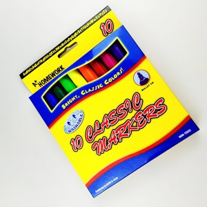 ชุดกล่องกระดาษ10สีปากกามาร์กเกอร์สีน้ำหมึกซักได้ทรงหกเหลี่ยม - Product Image 3