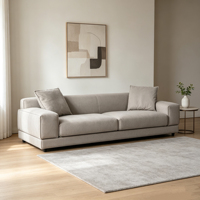 Canapé-lit carré en cuir véritable de haute qualité, garni d'éponge, design moderne, durable, écologique, pour salon et usage hôtelier