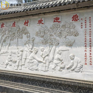 Jiahua Sculpture <b>Stone</b> Relief Wall Art Chinese Style Carved <b>Landscape</b> Decorative Panel Outdoor Garden Decoration - Product Image 5