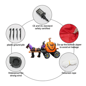 <span class=keywords><strong>Halloween</strong></span> gonflable décor extérieur 11.5 pieds de long gonflable faucheuse citrouille chariot étanche prix usine avantage - Product Image 3