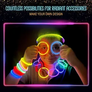 Bastoncini di fluorescenza per feste bastoncini luminosi multicolori luminosi colorati luminosi Bendable Glow bracciale fluorescenza chimica - Product Image 5