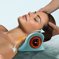 Oreiller de massage cervical sans fil rechargeable à domicile, 6 vitesses, puissant, à vibrations pulsées, avec compression chaude, pour le dos et le cou – Meilleure vente