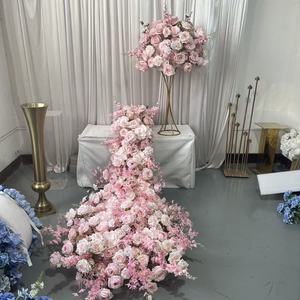 Composizione Floreale Artificiale Elegante IFG Personalizzabile 60cm 1.8m in Seta Rosa per Decorazioni e Allestimenti Matrimoniali - Product Image 2