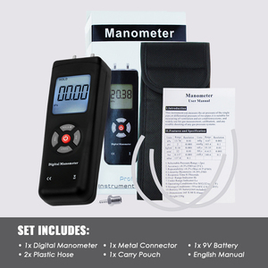 Manómetro Digital Portátil, Medidor de Vacío de Aire y Gas, Presión Diferencial, Pantalla LCD Grande, 11 Unidades, para Ventilación y Aire Acondicionado - Product Image 3