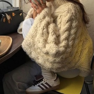 Pull en tricot à col rond et manches longues pour femme, best-seller, tendance, coupe ample - Product Image 3