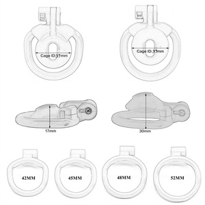 Mini CB Chastity Cage Positive/Negative Sissy Cock Lock with 4 <strong>Size</strong> Base <strong>Penis</strong> Rings Hidden <strong>Penis</strong> Devices Sexy Toys for Adults - Product Image 4