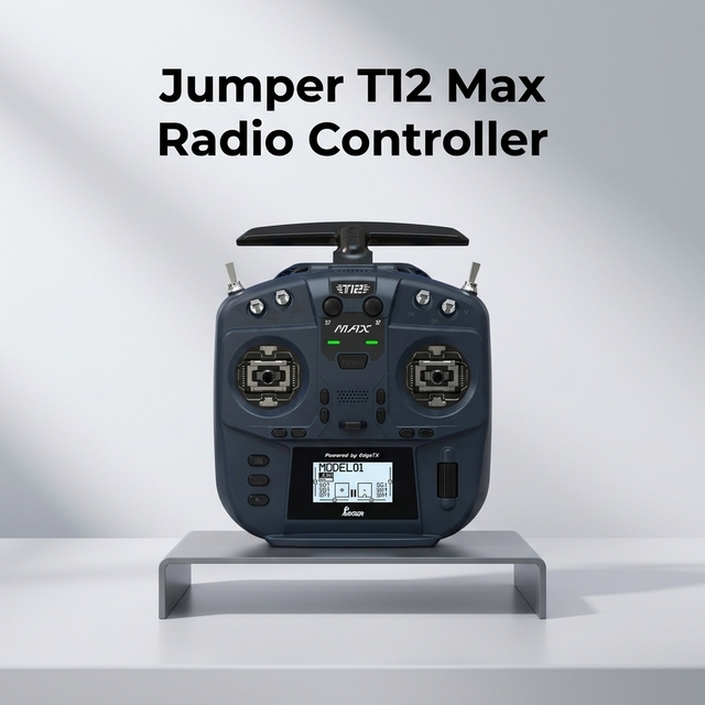 Jumper T12 Max Radio Controller ExpressLRS 2.4G 915M 500mW Transmitter VS-L Hall RDC50 Gimbal 1.7 Inch OLED EdgeTX Drone