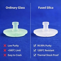 Pièces sur mesure OEM usinées en quartz, joint à bride en silice fondue de haute pureté de forme spéciale pour système chimique