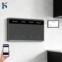 Interrupteur mural intelligent Tuya Zigbee, panneau tactile standard américain avec écran LED, contrôle de l'éclairage intelligent pour la maison