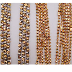 Fashion Cambodian Beaded Link Chain Necklace Copper Gold Plated Jewelry Making Factory Supplier