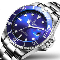 Montre mécanique automatique de luxe pour homme, boîtier en alliage, bracelet en acier inoxydable, aiguilles lumineuses, analogique, cristal, étanche