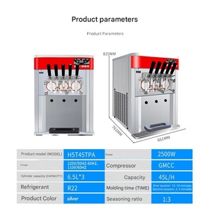 Máquina de Helados de Autoservicio de Cinco Cabezas, Máquina Comercial de <span class=keywords><strong>Helado</strong></span> Suave para Zonas de Comida - Product Image 2