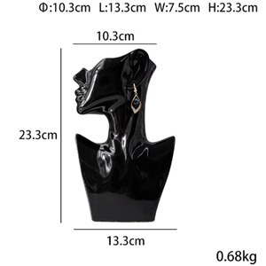 Faccia laterale in bianco e nero di grandi dimensioni <span class=keywords><strong>con</strong></span> orecchini <span class=keywords><strong>vaso</strong></span> in ceramica artistica vetrina in stile nordico di moda - Product Image 6