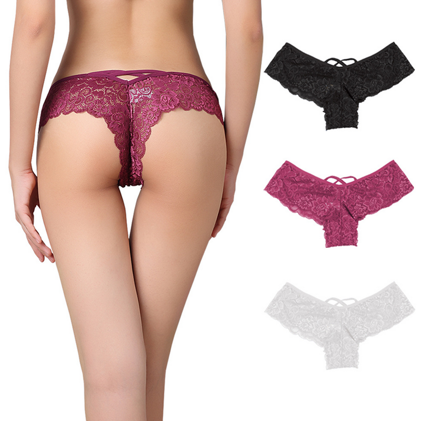 Celana Dalam Renda M-XXL Ukuran Plus Celana Dalam Wanita Seksi Renda V-string Celana Dalam Thong G-string Lingerie Celana Dalam Renda Pinggang Rendah