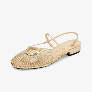 Sandalias de Mujer Tejidas a Mano, Estilo Vintage, Punta Abierta, Tacón Bajo, Forro de Piel de Oveja Sintética, Verano 2026, Nuevas Sandalias Romana - Product Image 1