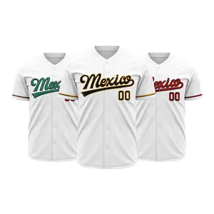 customized team men goalkeeper quick dry breathable baseball shirts softball wear sublimated baseball full button jersey