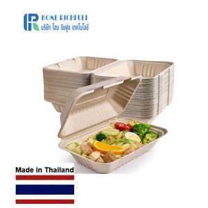 ภาชนะบรรจุอาหารแบบฝาพับ ใช้แล้วทิ้ง เป็นมิตรกับสิ่งแวดล้อม ย่อยสลายได้ แข็งแรง ทนทาน ผลิตจากชานอ้อย 100% ย่อยสลายได้ ขนาด 9x6 นิ้ว - Product Image 1