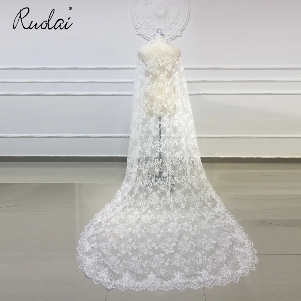 WV04 Custom Made Beautiful 2.5m Length x 1.5m Width Classical Lace Veils Wedding Bridal Veils