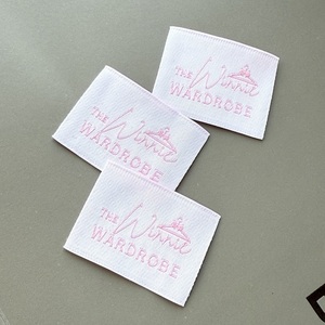 Etichette personalizzate ecologiche con collo damascato bianco personalizzate con etichetta in tessuto con Logo borse indumento <span class=keywords><strong>scarpe</strong></span> per cucire accessori per abbigliamento - Product Image 5