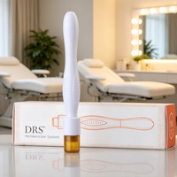 Système Dermaroller DRS 40 aiguilles, Dermastamp avec tête d'aiguilles remplaçable, tampon manuel désinfectable, thérapie anti-âge et contre la perte de cheveux