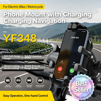 Support de téléphone pour moto à 7 griffes, chargeur sans fil, antichoc, dégagement rapide, charge rapide 15W, 360° °   Support de guidon antivol