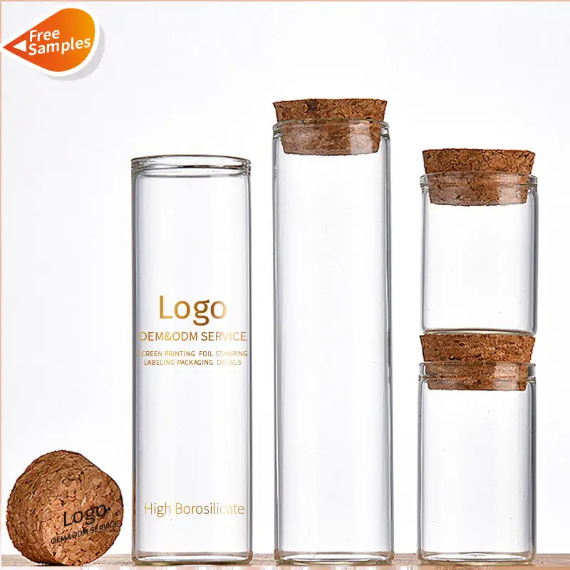 Высококачественные высококачественные боросиликатные желающие бутылки различных размеров стеклянная банка для хранения с деревянной пробкой