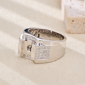 Bague de fiançailles semi-montée en or 18 carats de haute qualité, fabriquée à la main, avec pierre naturelle certifiée, pour homme - Product Image 5