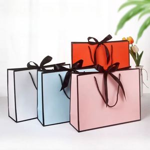Bolsa de Papel Colorida y Elegante para Regalos, Bodas, Dulces y Ropa, con Lazo Decorativo para Tiendas y Obsequios - Product Image 1