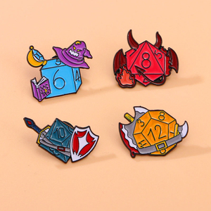 Pin de Solapa Creativo y Divertido con Diseño de Diablo Vaquero, Dragón y Cofre de Dados, Accesorio para Mochila - Product Image 1