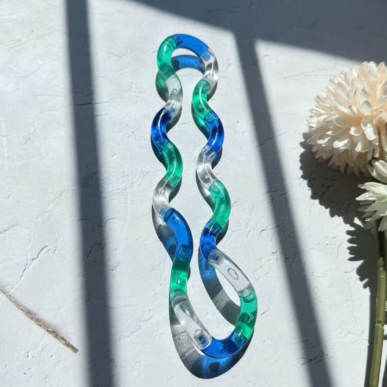 Cristal-bleu vert blanc trois sorts