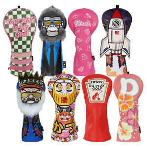 Housse de tête de club de golf personnalisée en cuir PU de qualité supérieure pour femmes, avec logos brodés, accessoires de golf en gros - Product Image 1
