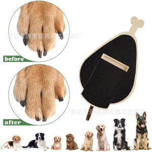 Solid Wood Bone Shaped Dog Nail <b>File</b> With Pull Out <b>Box</b> Handheld Pet Grooming Tool For Dogs Non Slip Wear Resistant Scratching - Product Image 1
