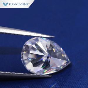 Pear corte de gelo esmagado forma vvs claridade branco h & a diamante moissanite - Product Image 3