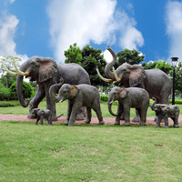 Statue d'éléphant personnalisée en fibre de verre, sculpture d'éléphant animal de la jungle pour location d'accessoires d'événements et de fêtes d'anniversaire
