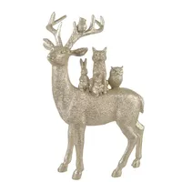 क्रिसमस मूर्तियों टेबलटॉप के लिए हिरण सोने की चमक छुट्टी हिरन सर्दियों सजावट