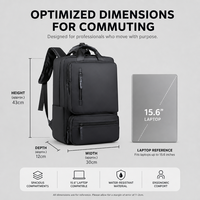Sac à dos professionnel pour ordinateur portable 15,6 pouces, étanche, léger, pour hommes et femmes, idéal pour le bureau