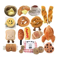 Dog Toy Plush Squeaky Toy Toast Croissant Interactive Pet Cute Toy