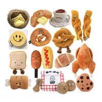 Cute Pet Squeaky Croissant Bread Shaped Plush Hidden Food Interactive  Sniffing Dog Toys Squeaker Bite Toys Chew Toy CROISSANT BREAD 