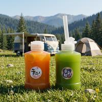 Bouteilles de 1000 ml en forme de baril pour boissons aux fruits et thés, avec bouchons à clapet circulaires, de haute qualité, vente en gros, portables