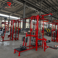 Máquina de Gimnasio Multifuncional de 16 Estaciones con Cable Cruzado, Polea Superior, Remo Bajo, Curl de Brazo, Press de Tríceps para Entrenamiento de Fuerza