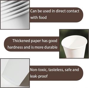 Custom Print Biodegradable Eco-Friendly Cardboard Paper Coffee <b>Cups</b> <b>Disposable</b> Coffee Paper <b>Cup</b> Lid Single Wall Bubble Tea Hot - Product Image 3