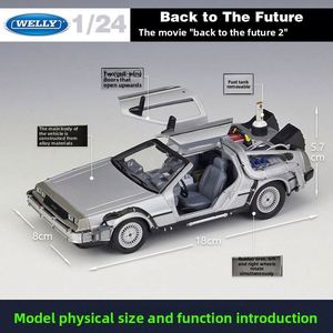 Modè<span class=keywords><strong>le</strong></span> de <span class=keywords><strong>voiture</strong></span> DeLorean en alliage moulé sous pression à l'échelle 1:24, inspiré de <span class=keywords><strong>la</strong></span> série À l'avenir, avec portes ouvrantes, contrô<span class=keywords><strong>le</strong></span> de <span class=keywords><strong>la</strong></span> force, dans un coffret cadeau coloré - Product Image 2